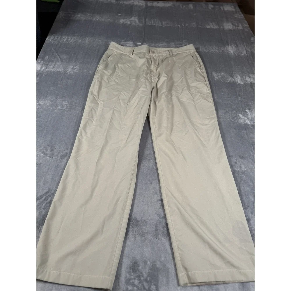 Under Armour Men's Tan Flat Front Performance Golf Pants Size 38 x 29 Straight